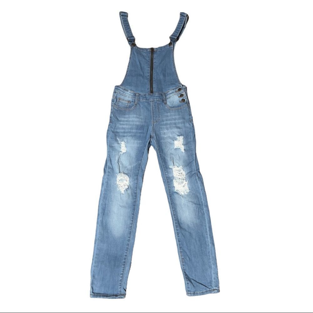 Machine Nouvelle Mode Distressed Overalls